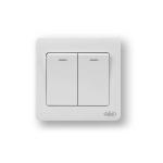 HEE Rose White 2 Gang 1 Way Switch