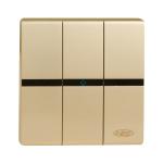 HEE Elegant Gold 3 Gang 1 Way Switch